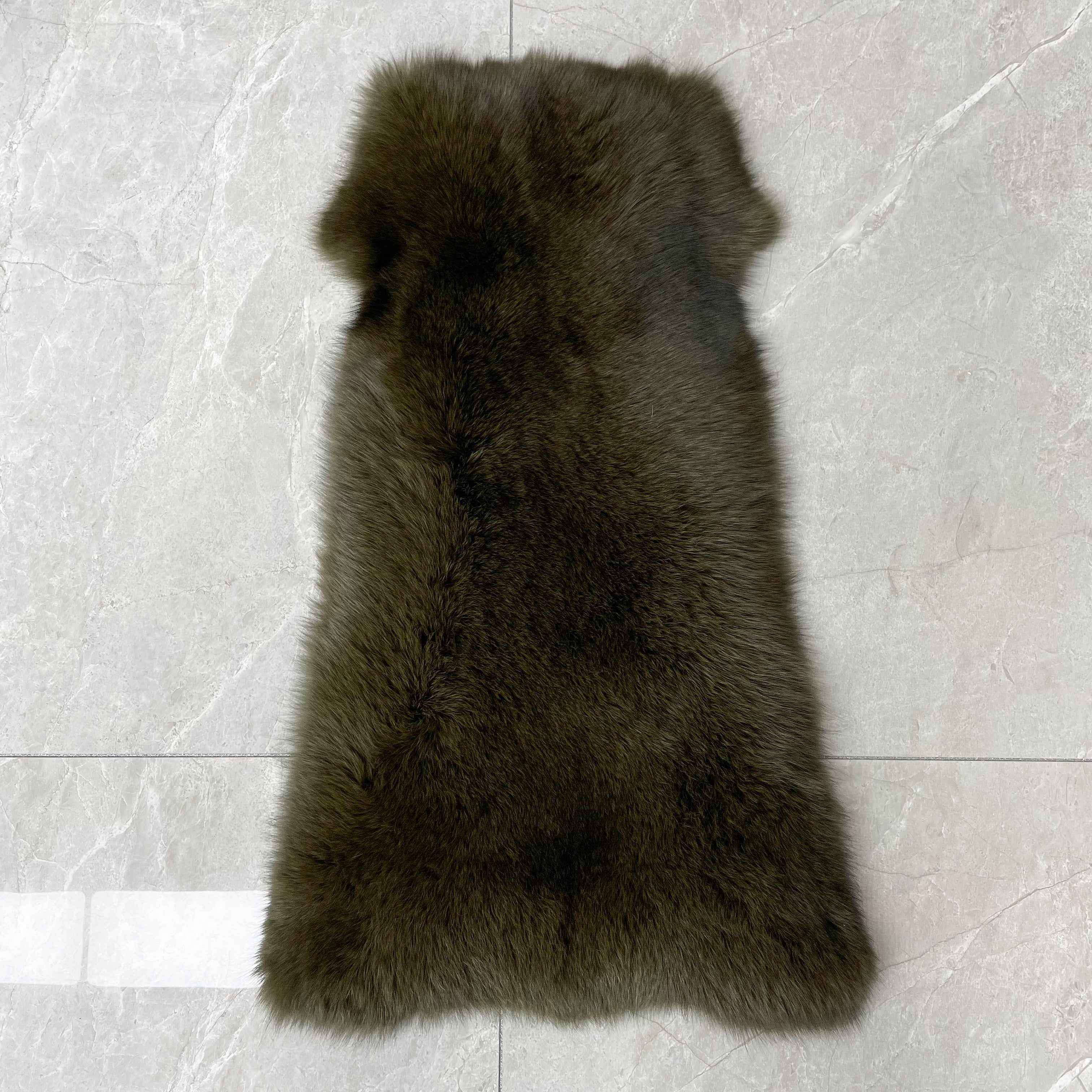 Women's Short Winter Trend Real Fox Fur Coat Solid Color Hooded 6#Khaki Green