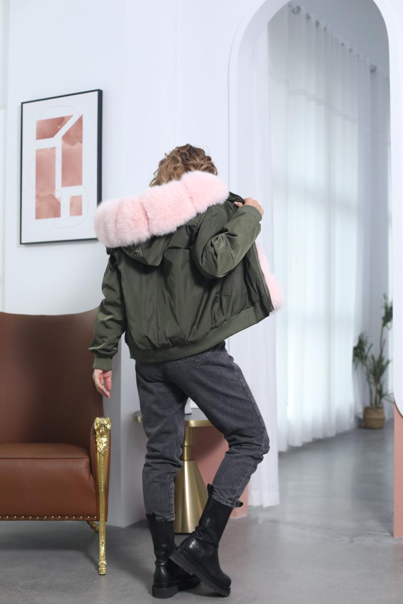 Aviator Jacket with Fox Fur - Janefur
