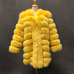Fashion Autumn And Winter Designer Long Women's Blue Fox Fur Jacket - Janefur