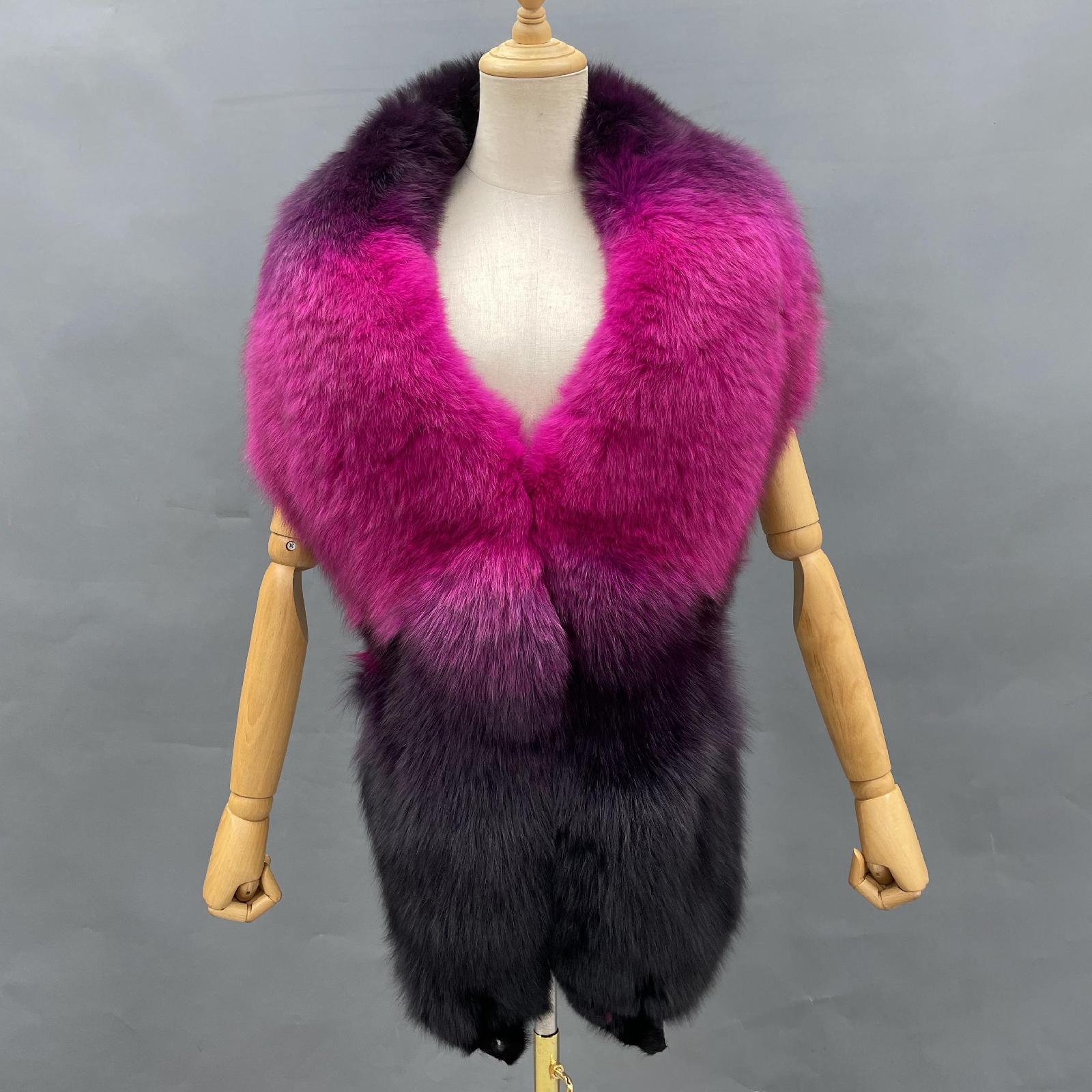 Real Fox Fur Shawl Fox fur trim Winter Women Real Fur Fashion Poncho Fox Fur Trimmed Cape Winter Cape Female - Janefur