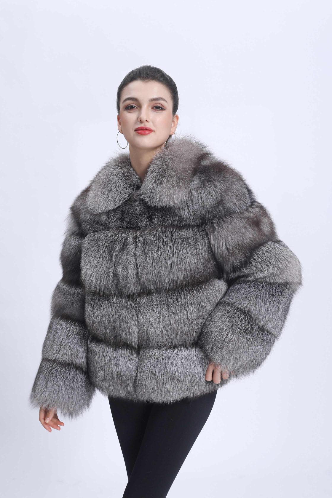 Warm Winter Ladies Real Fox Fur Fluffy Luxury Coat - Janefur