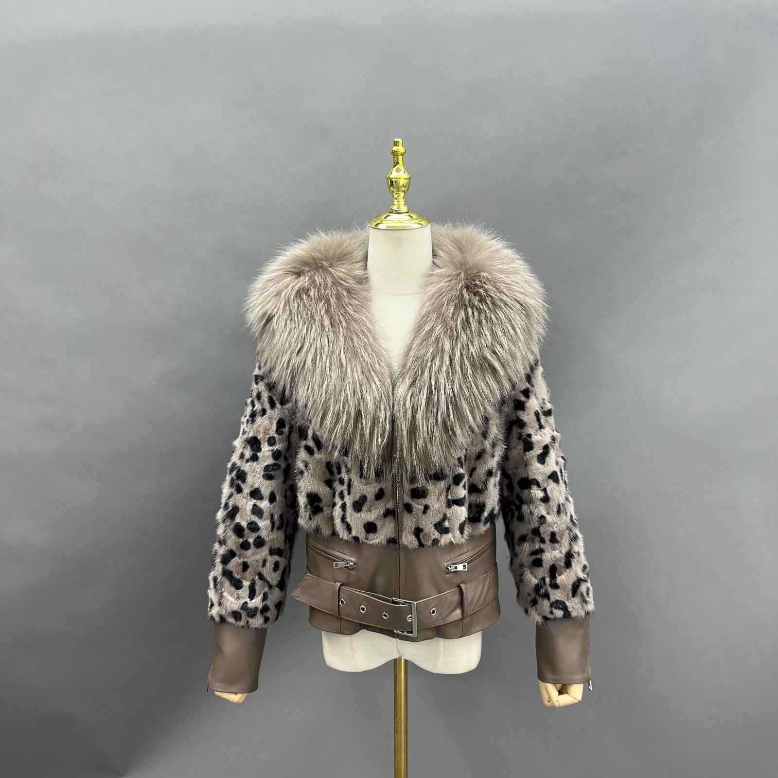 Shawl Lapel Short Mink-Blended Fur Women's Fashion Fur Jacket - Janefur