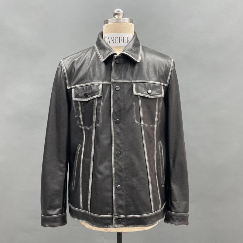 Premium Cowhide Men's Fashion Jacket - Janefur