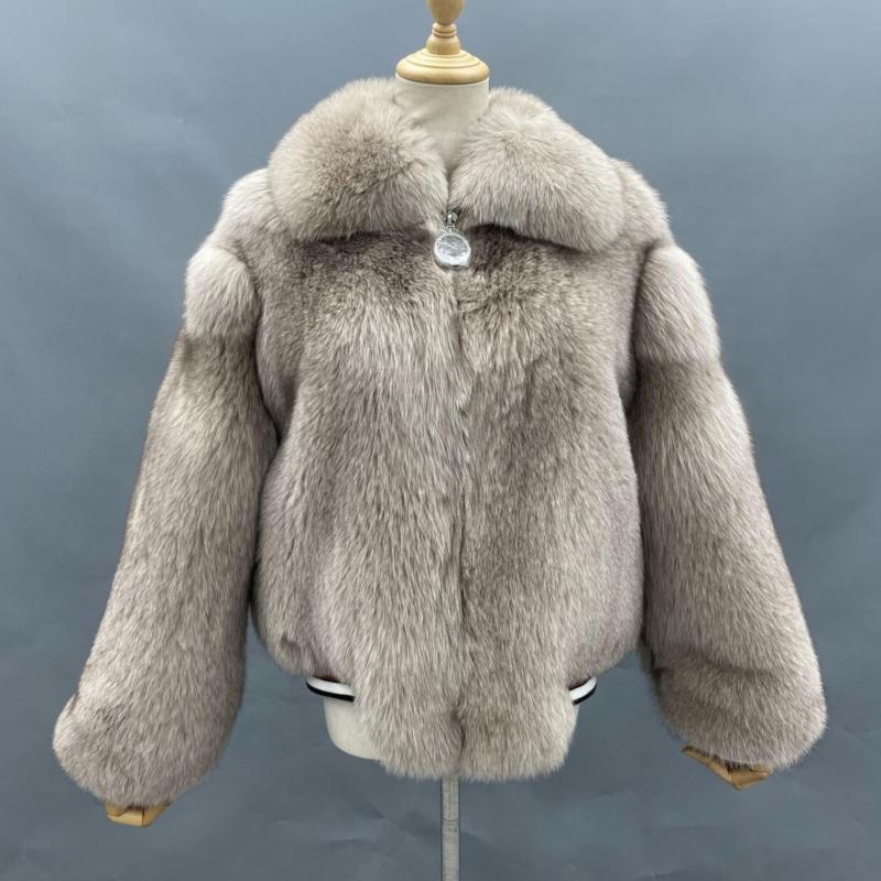 High Quality Comfortable Fox Fur Coat Lapel Zipper Clothes - Janefur
