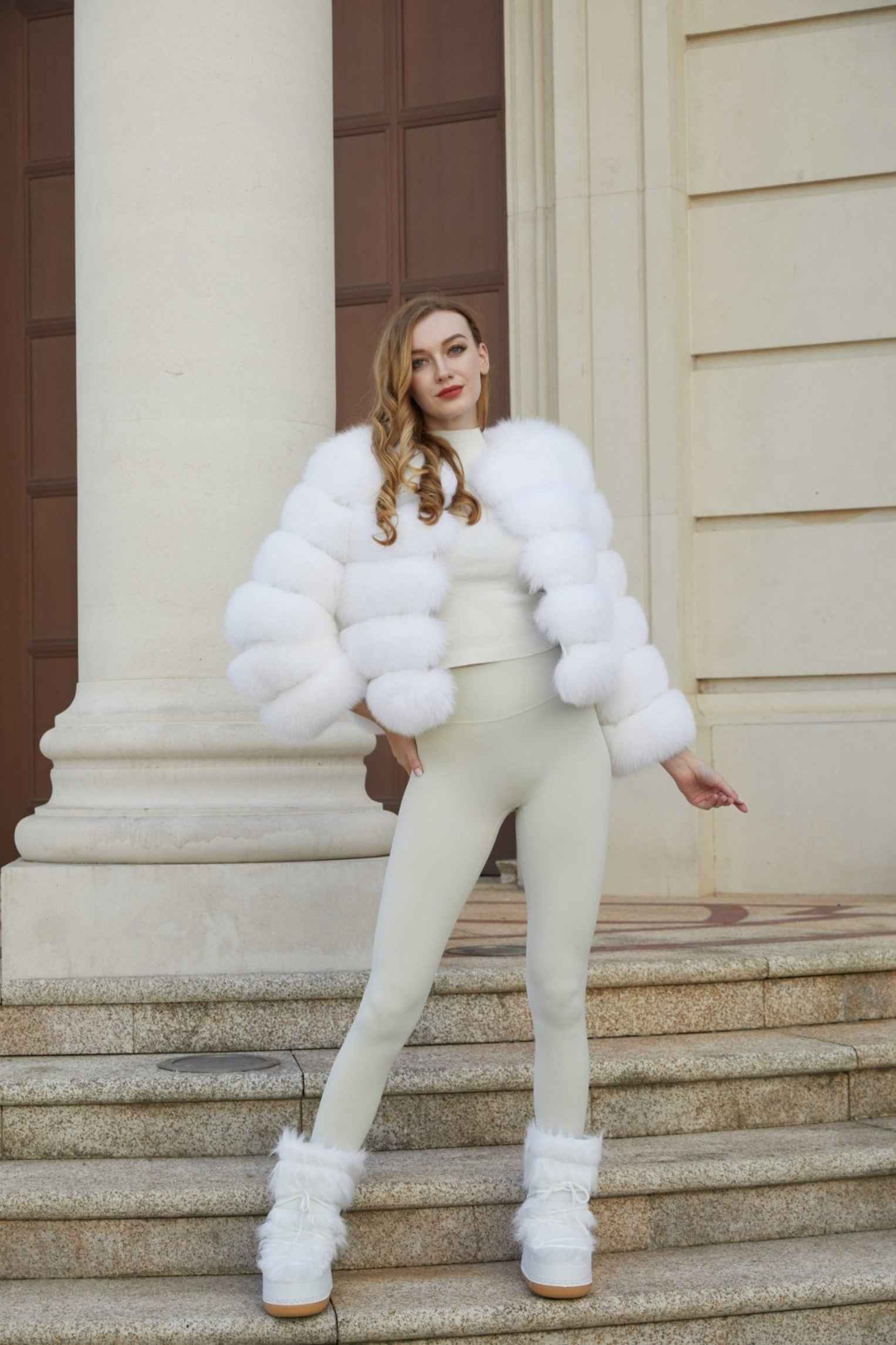 Women's Winter Five Sections Basic Fox Fur Coat - Janefur