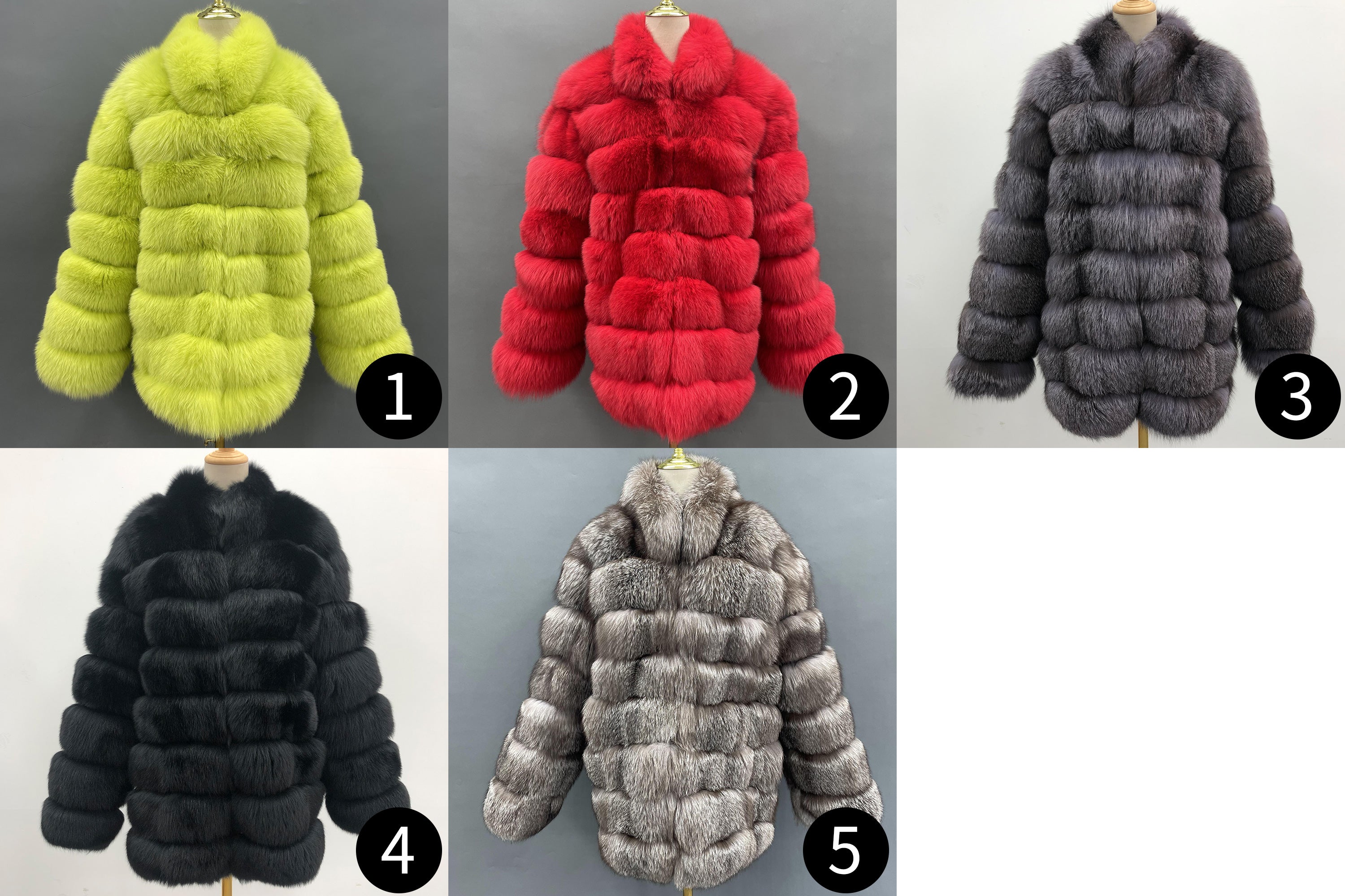Men's Winter Fashion Warm Stand-up Collar Real Blue Fox Fur Coat