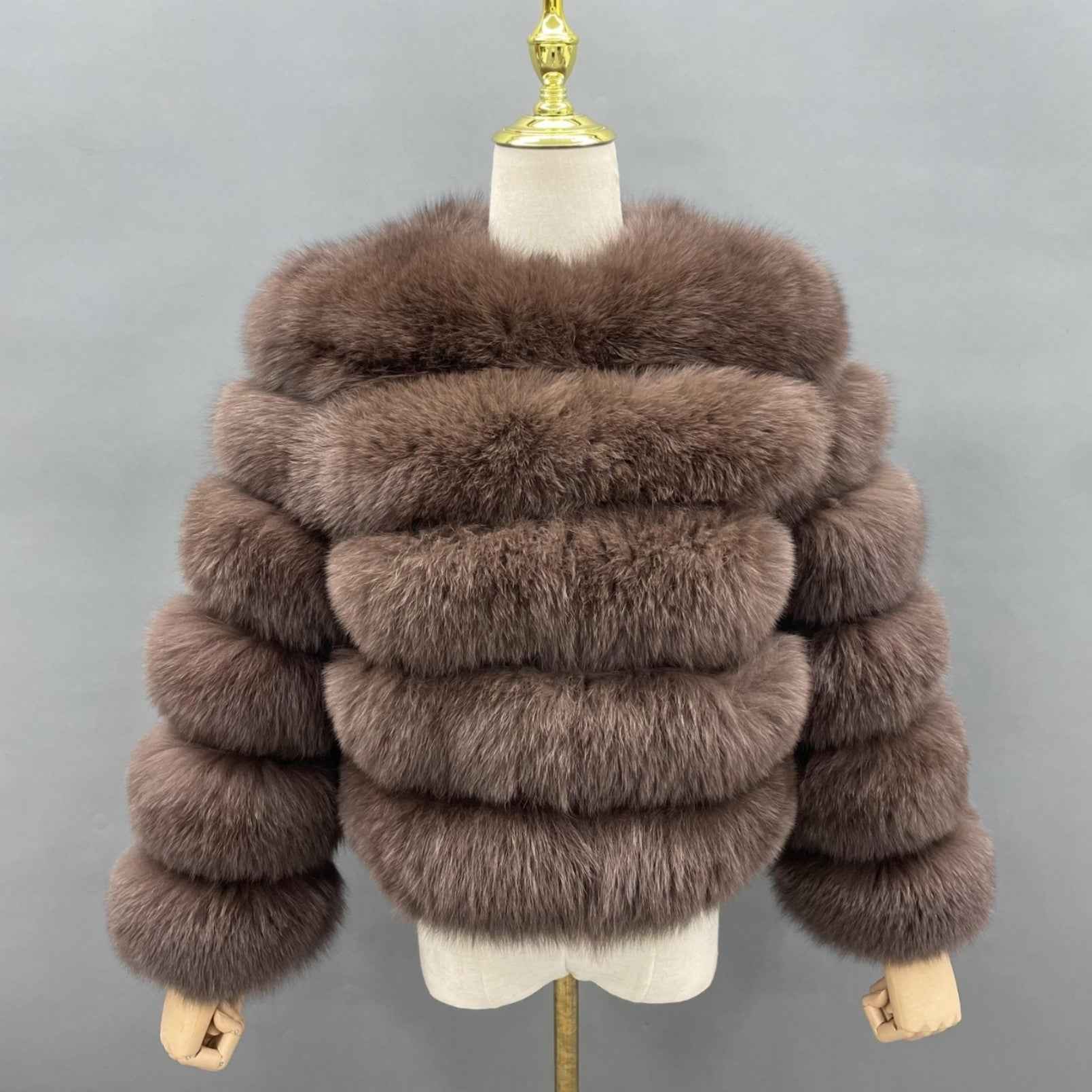 Women's Winter Five Sections Basic Fox Fur Coat - Janefur
