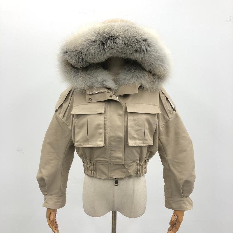 Short Wholesale Fashion Women's Fur Hooded Parka - Janefur