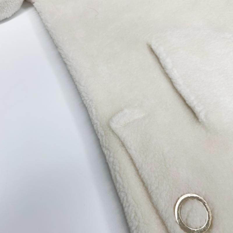 Creamy White Hooded Fox Fur Collar Shearling - Janefur