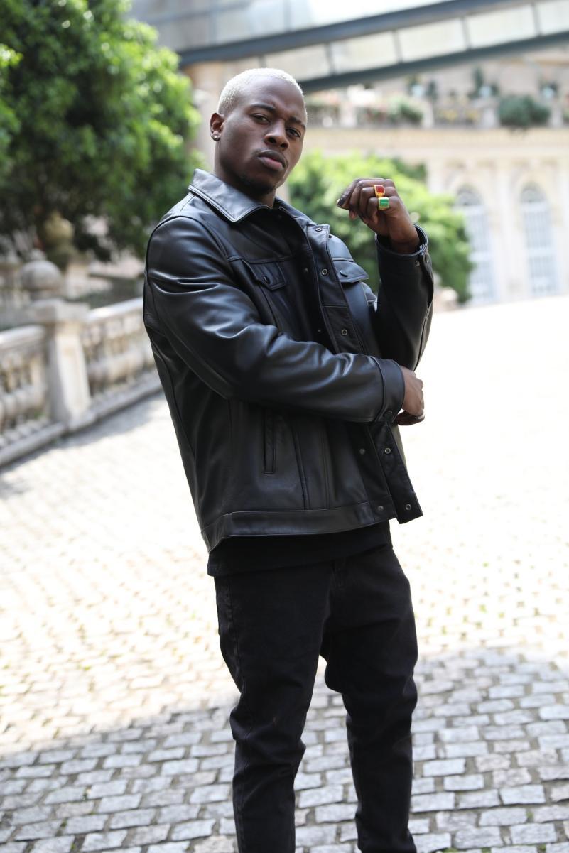 Men's Utility Leather Coat Made Of Bonded Sheepskin - Janefur