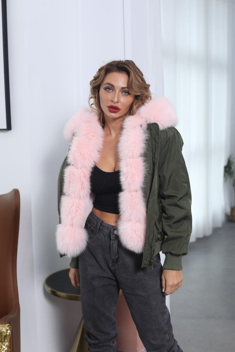 Aviator Jacket with Fox Fur - Janefur