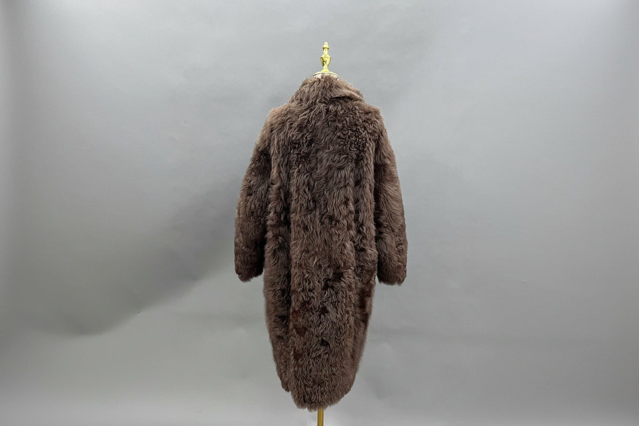 Janefur Brown Long Wool Coat Furs Being Clothing