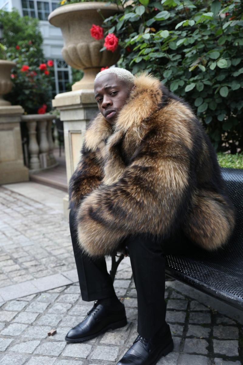 Men's Whole Fur Reversible Collar Coat Made Of Raccoon - Janefur