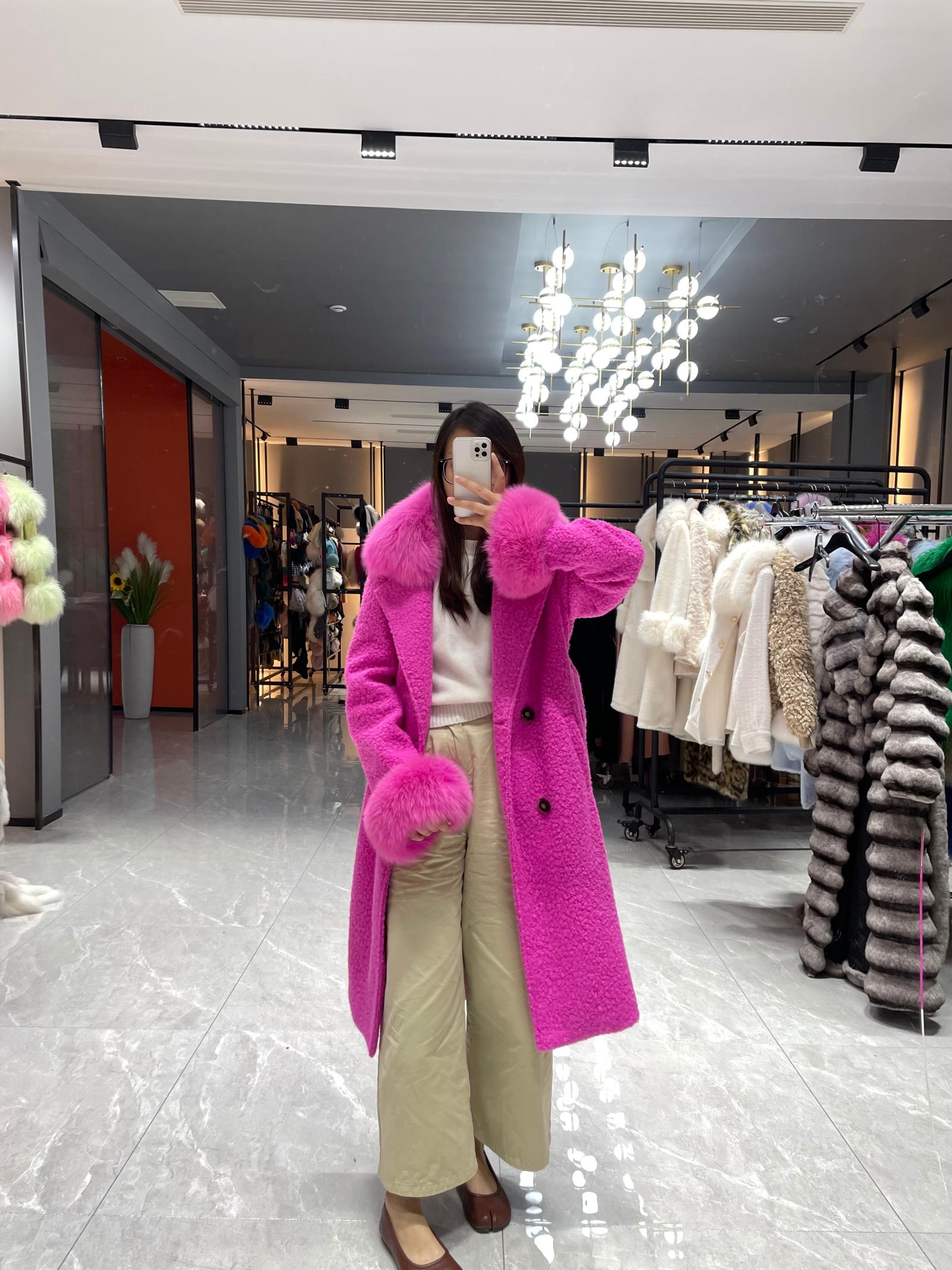 Circle Fleece Coat for Women Classic Fashion Small Square - Collar Jacket - Janefur