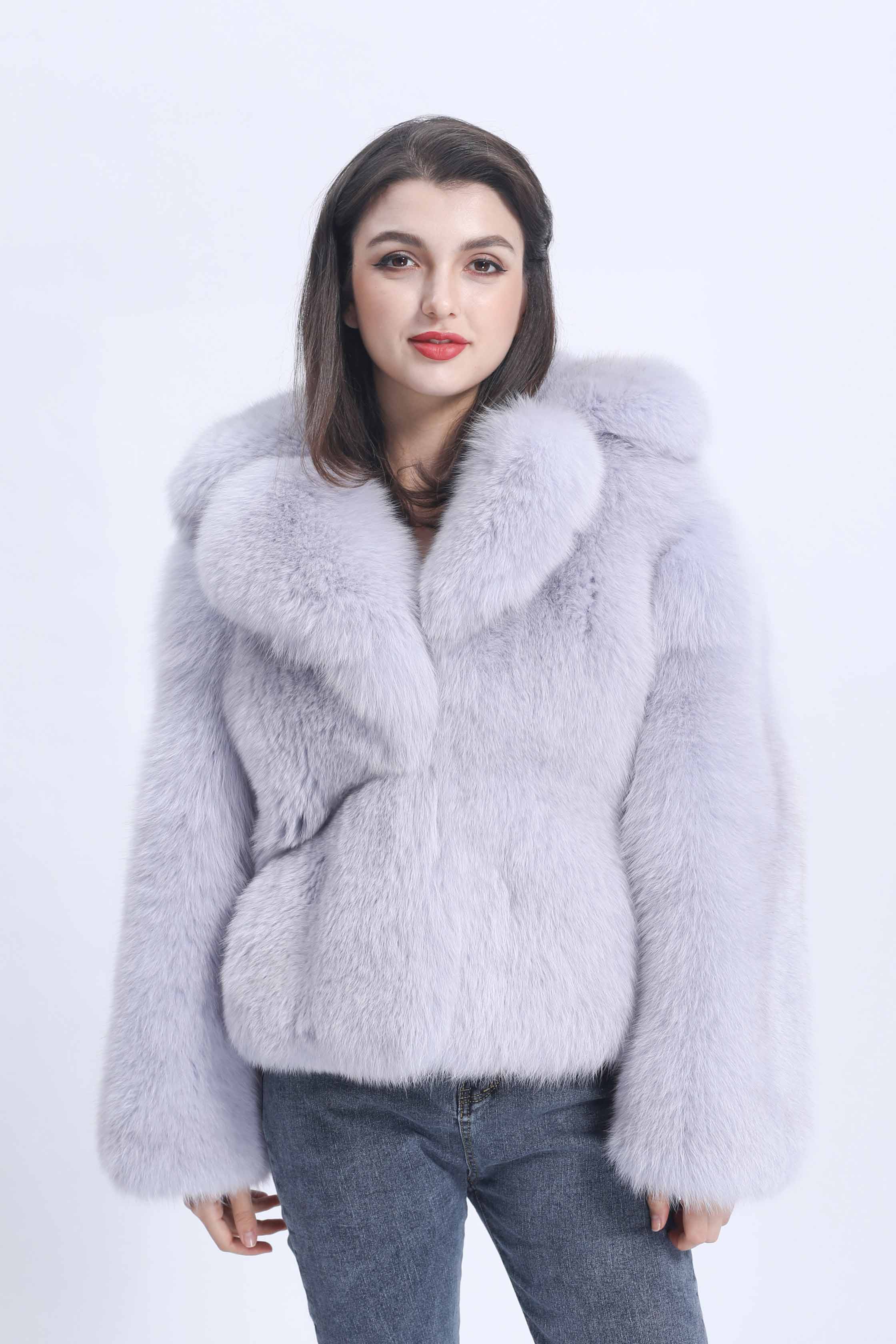 New Arrival Thick Warm Winter Real Fox Fur Jacket Women Fluffy Wholesale Fur Coat - Janefur