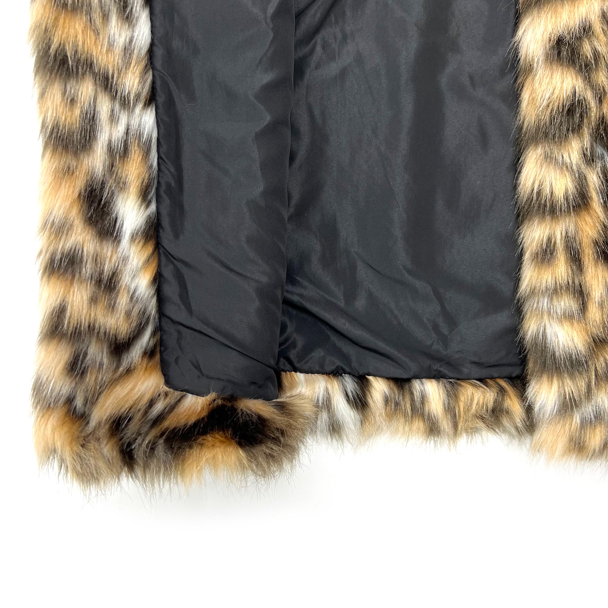 Eco-Friendly Faux Fur Coat Women's New Style Mandarin Collar Leopard Pattern Long Jacket - Janefur