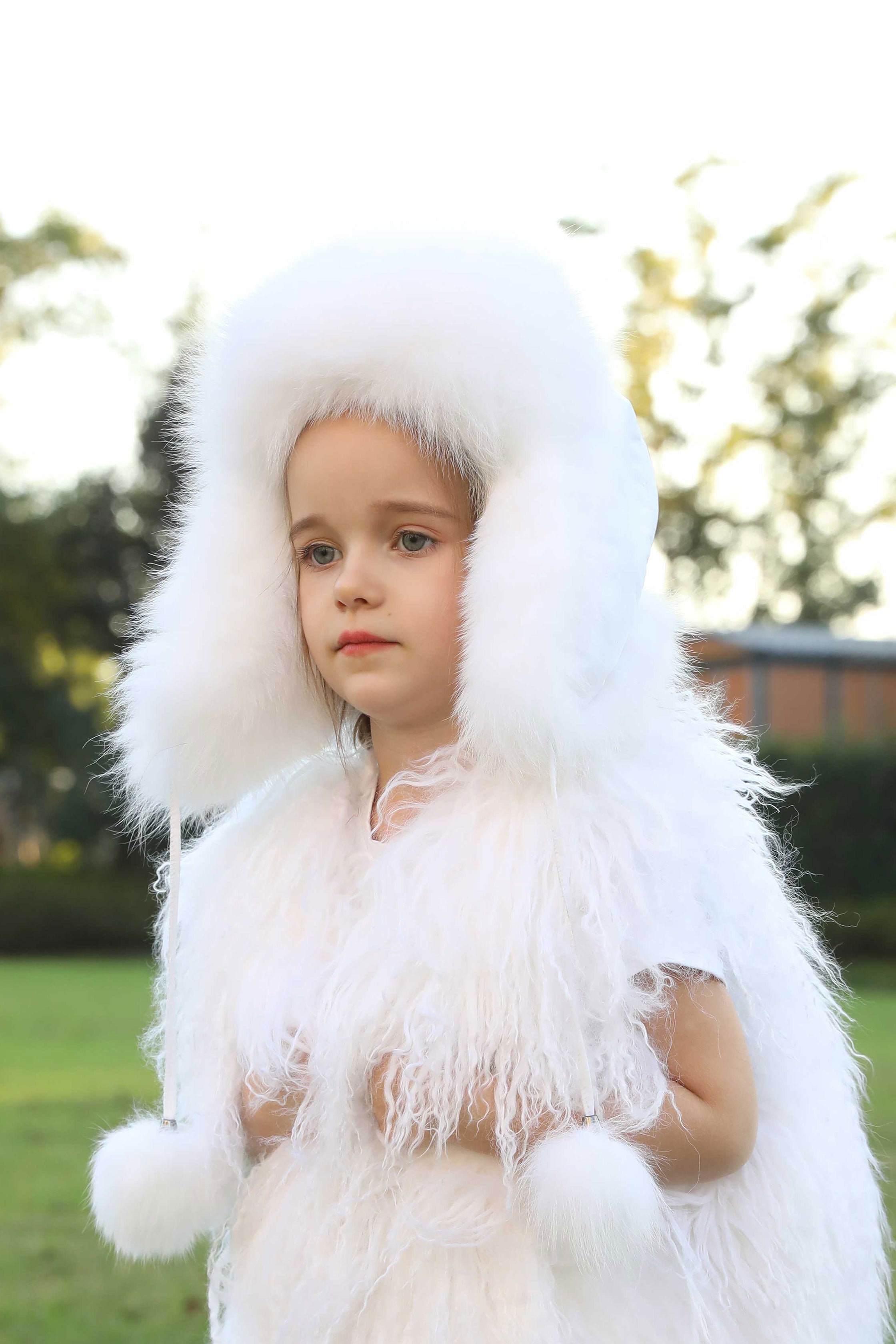 Kids Hat Ear Protection Fox Fur Windproof Hat Fashionable New Style - Janefur