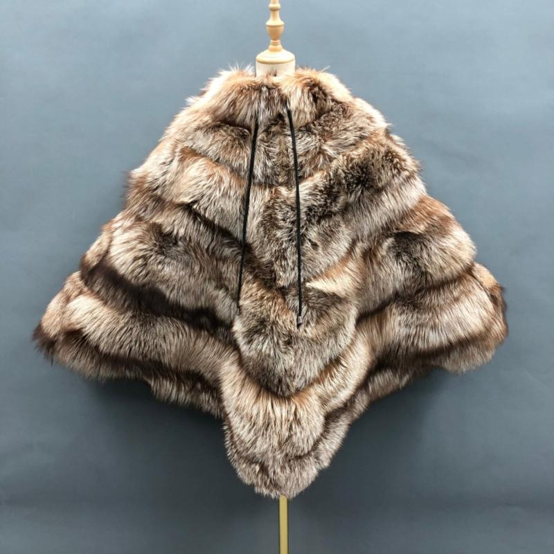 High Quality Women's Luxury Fox Fur Cloak Loose Genuine Fox - Janefur