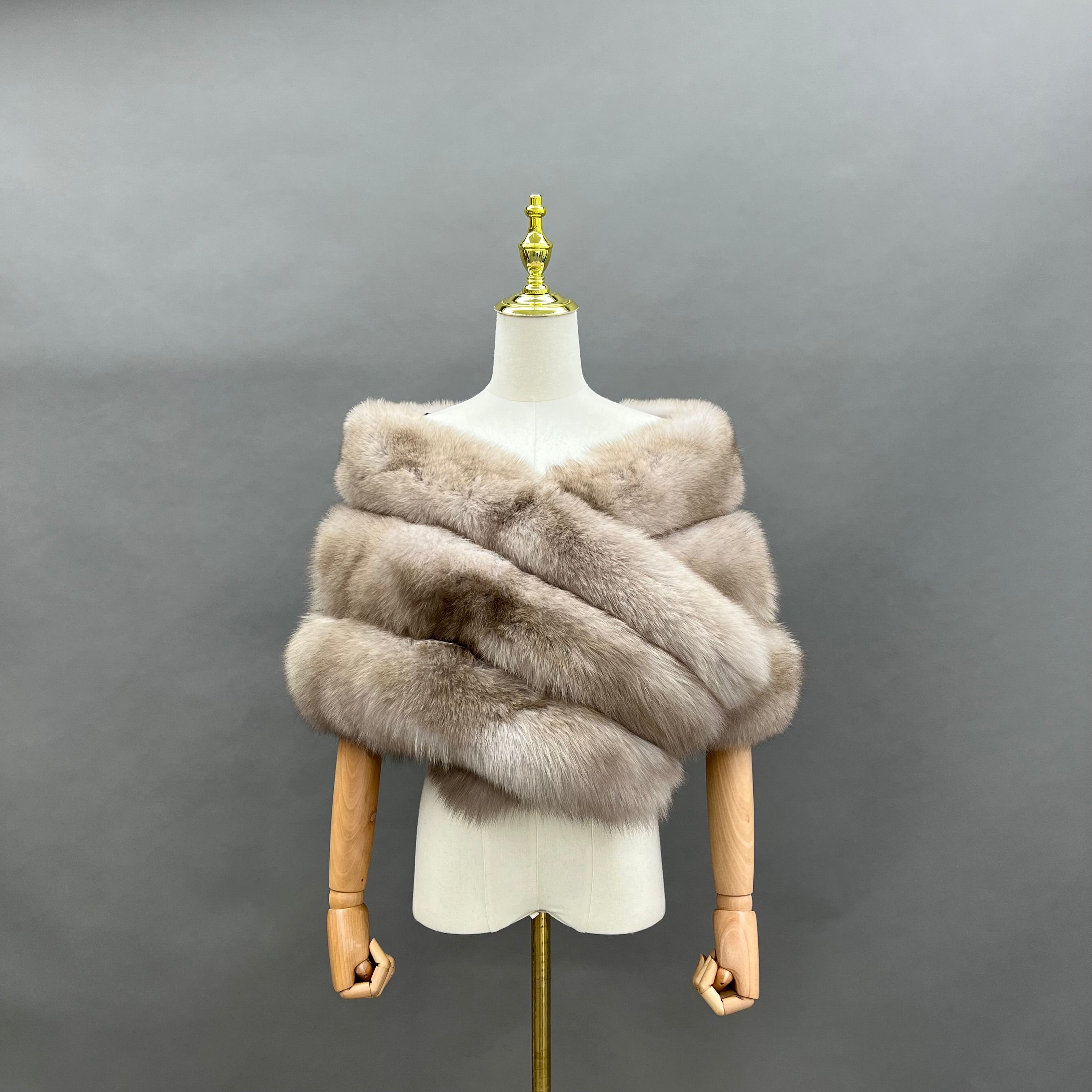 Three-Section Horizontal Stripe Cape F 19#Khaki