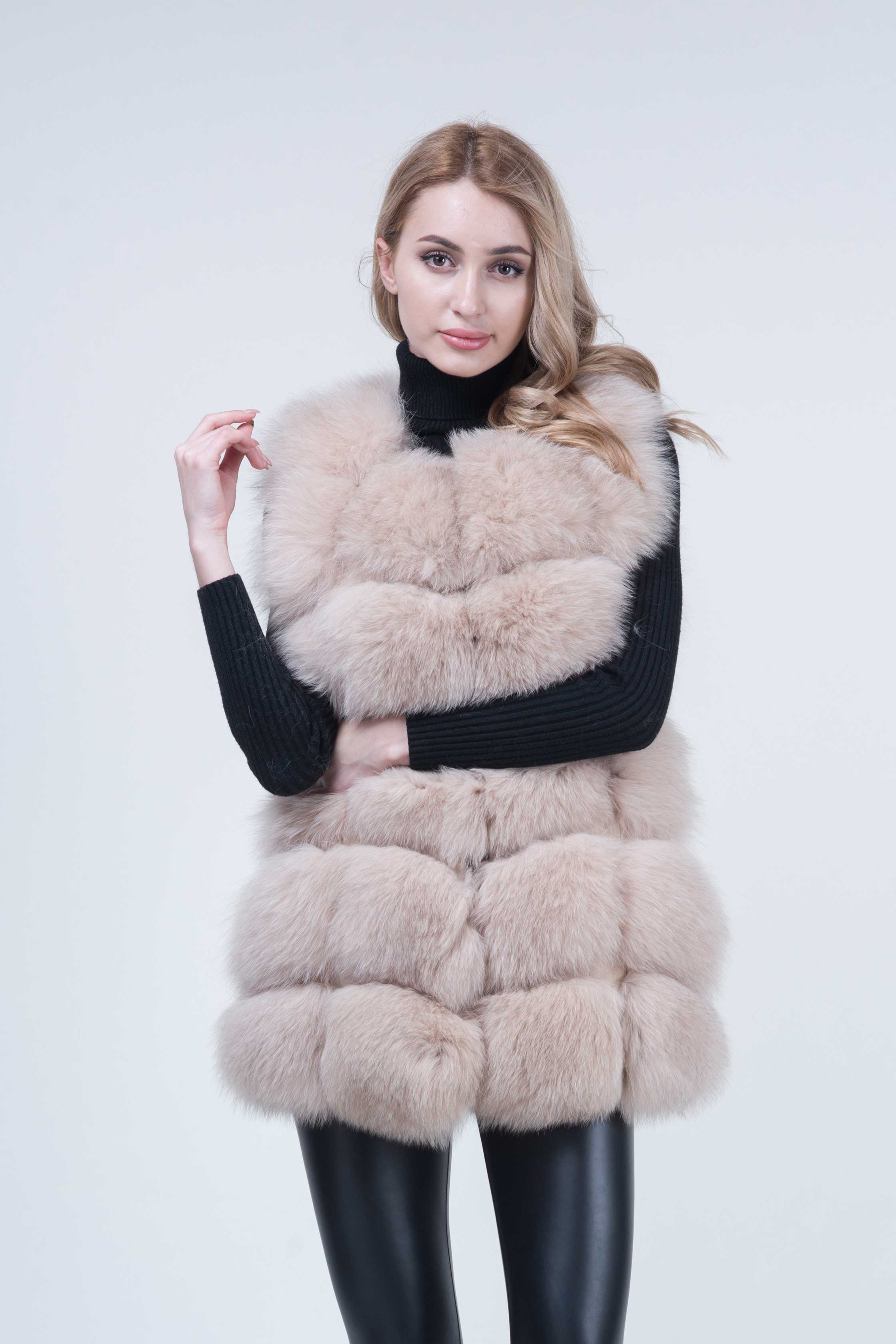 Fashion Autumn And Winter Sleeveless Fox Fur Women's Vest - Janefur