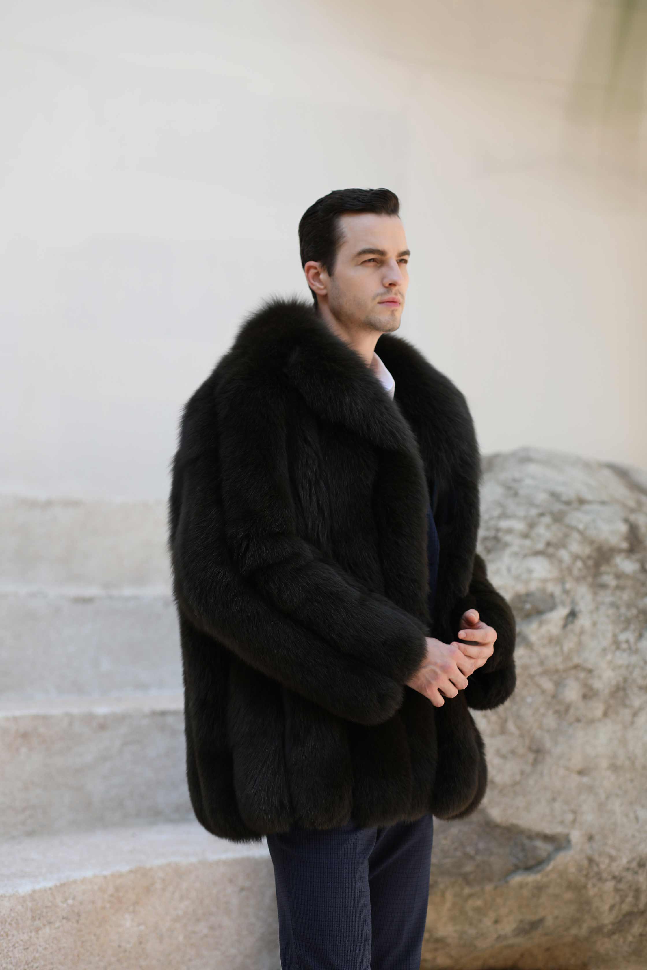 Winter And Spring Men's Luxury Fur Fox Fur Jacket - Janefur