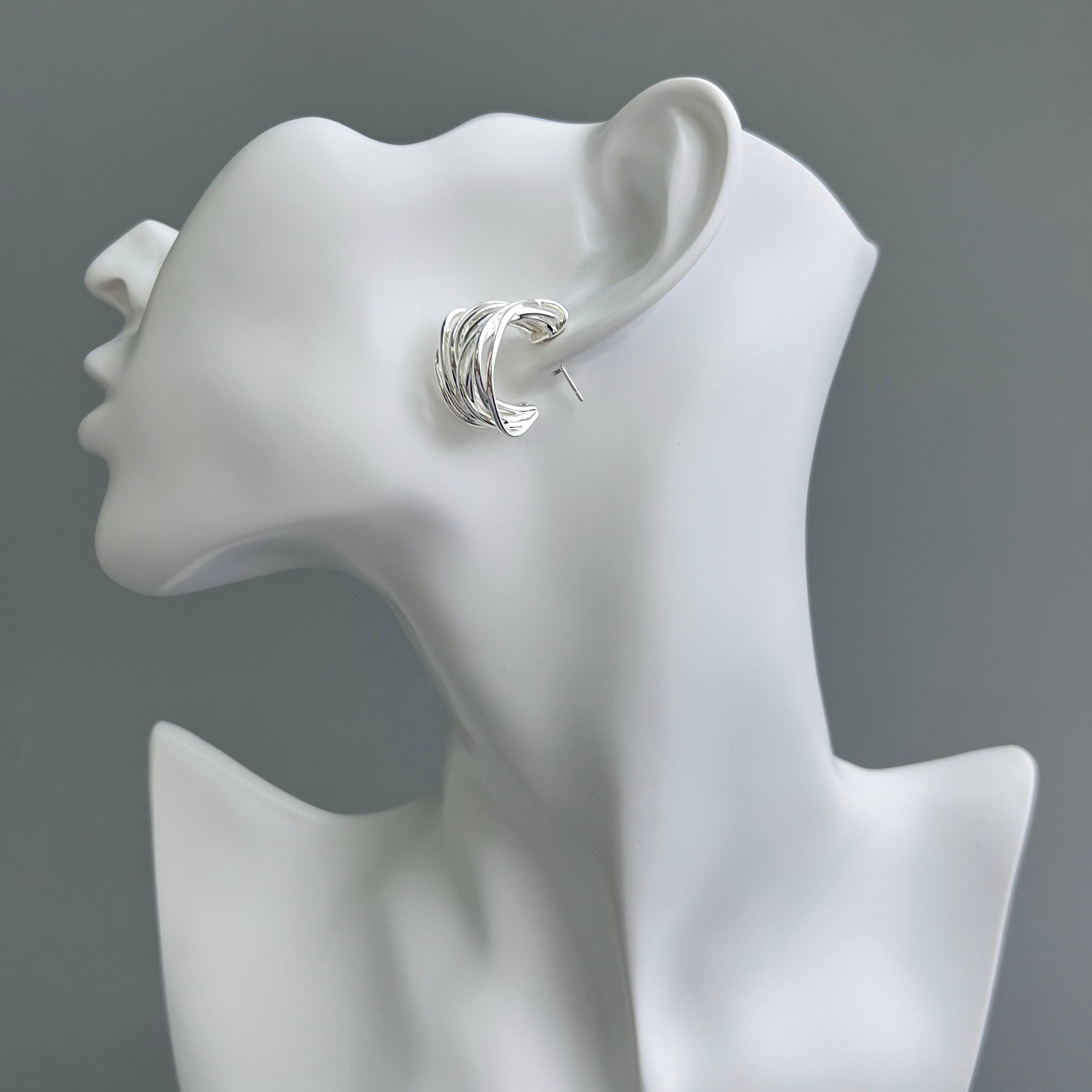 Silver Retro High-end Hoop Earrings Fashion Earrings for Women - Janefur