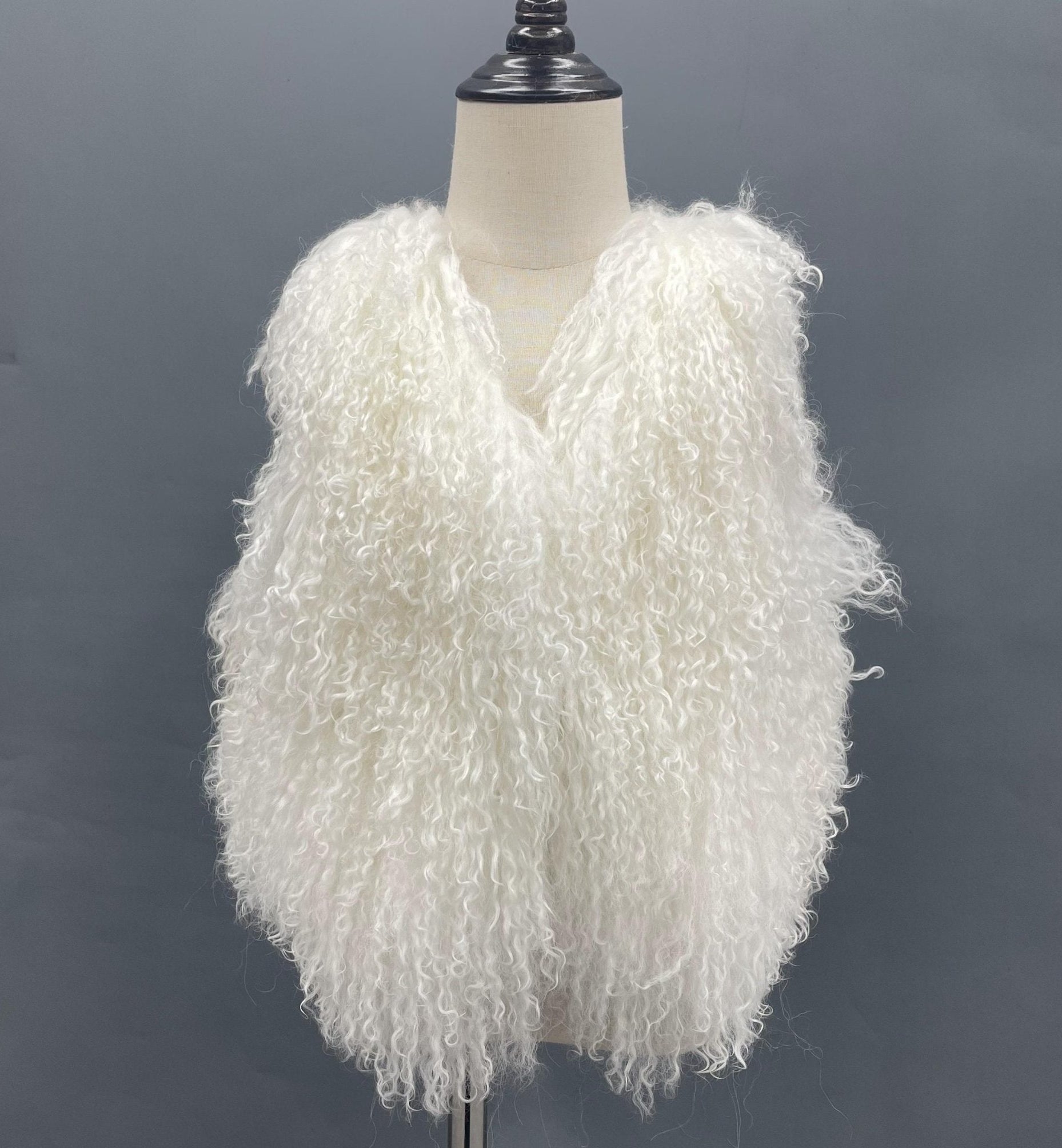 New Solid Color Children's Autumn and Winter Mongolian Lamb Fur Vest Soft and Comfortable - Janefur