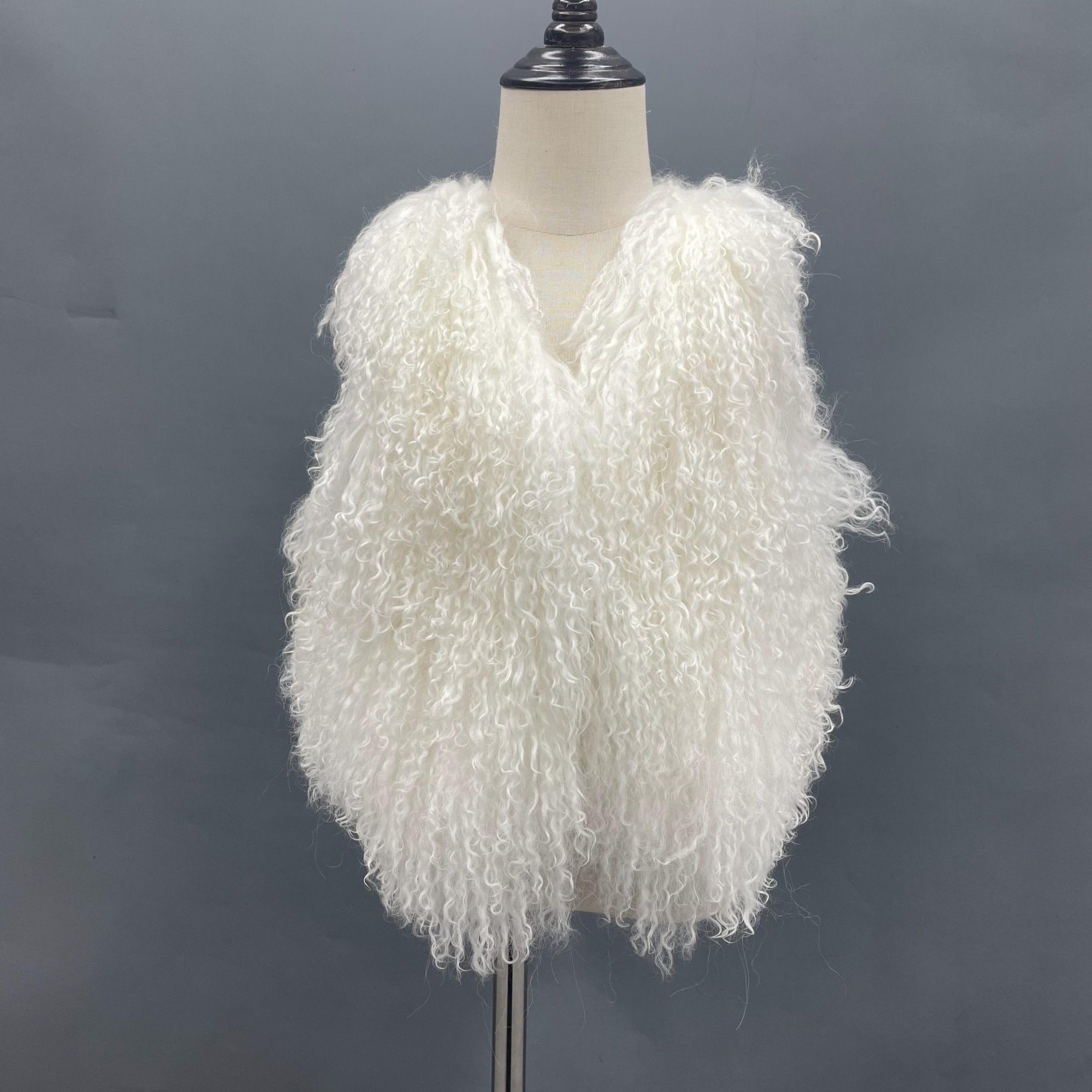 New Solid Color Children's Autumn and Winter Mongolian Lamb Fur Vest Soft and Comfortable - Janefur