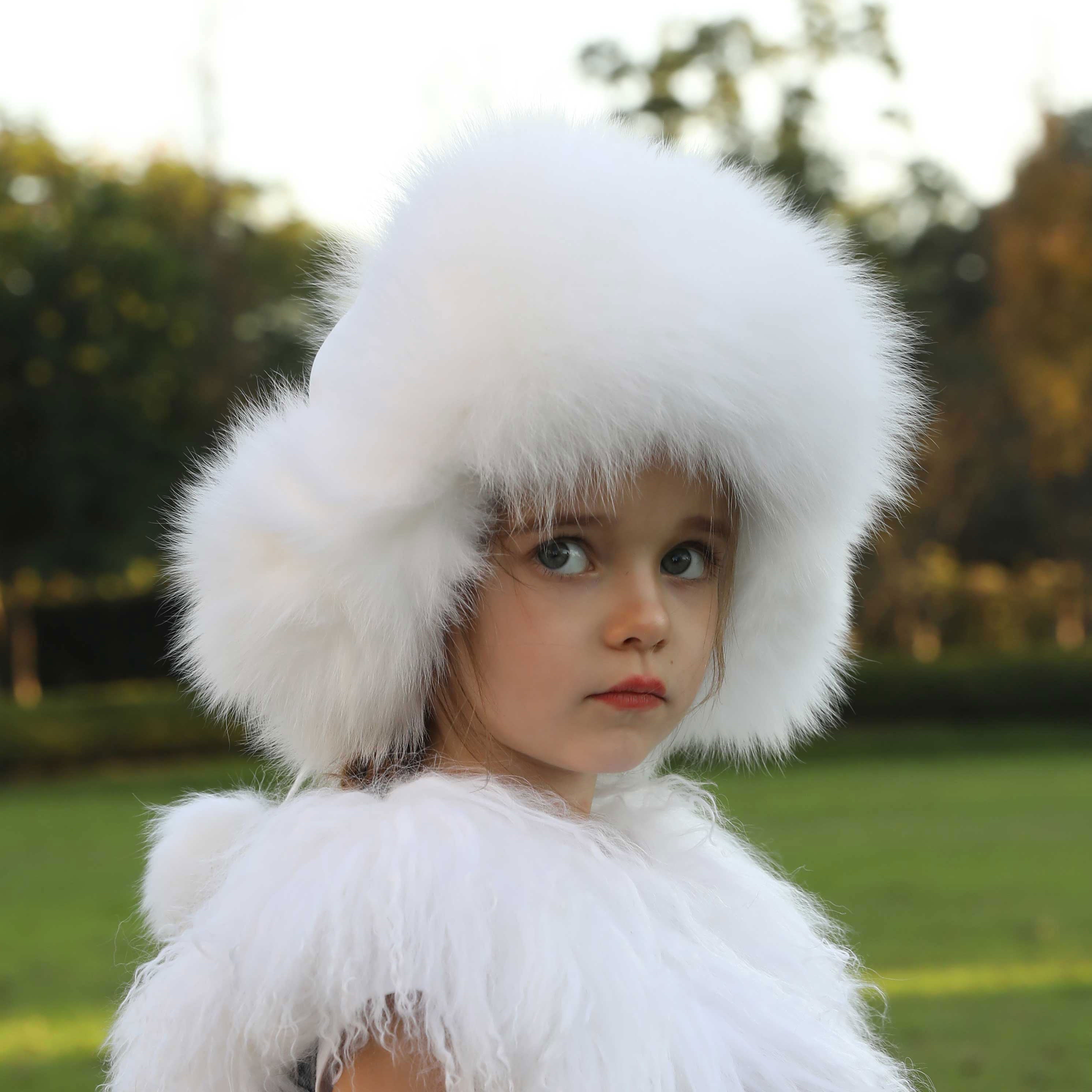 Kids Hat Ear Protection Fox Fur Windproof Hat Fashionable New Style - Janefur