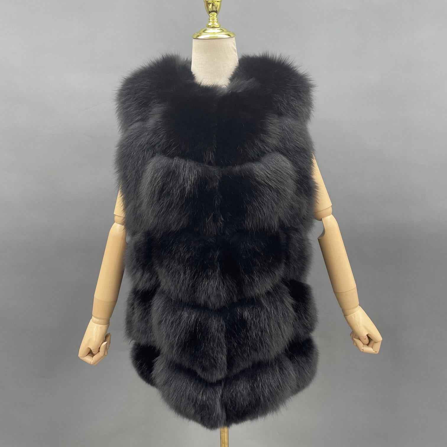 Fashion Autumn And Winter Sleeveless Fox Fur Women's Vest - Janefur
