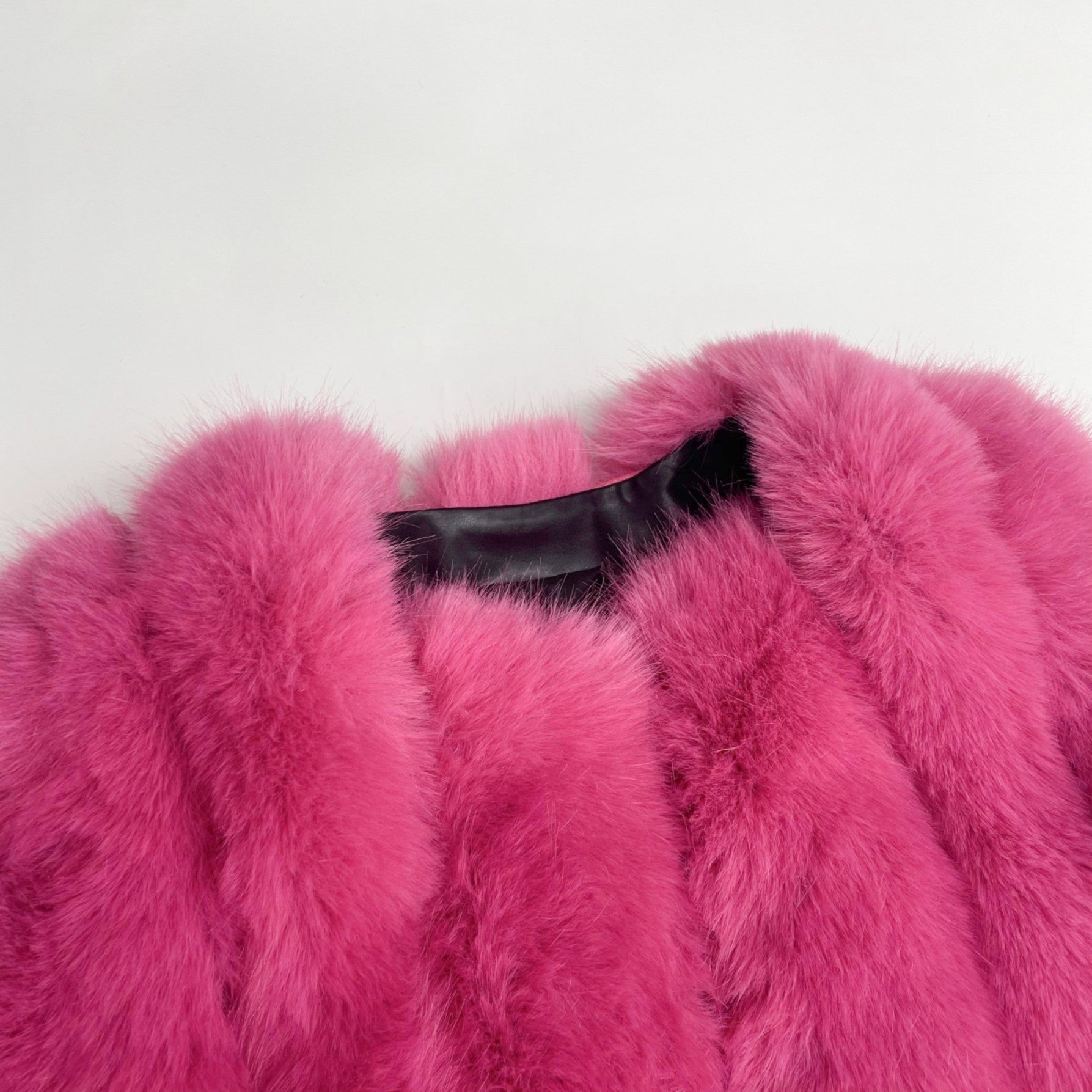 New Women's Vertical Stripe Long Faux Fox Fur Coat Eco Fur Coat - Janefur
