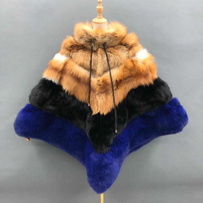 High Quality Women's Luxury Fox Fur Cloak Loose Genuine Fox - Janefur