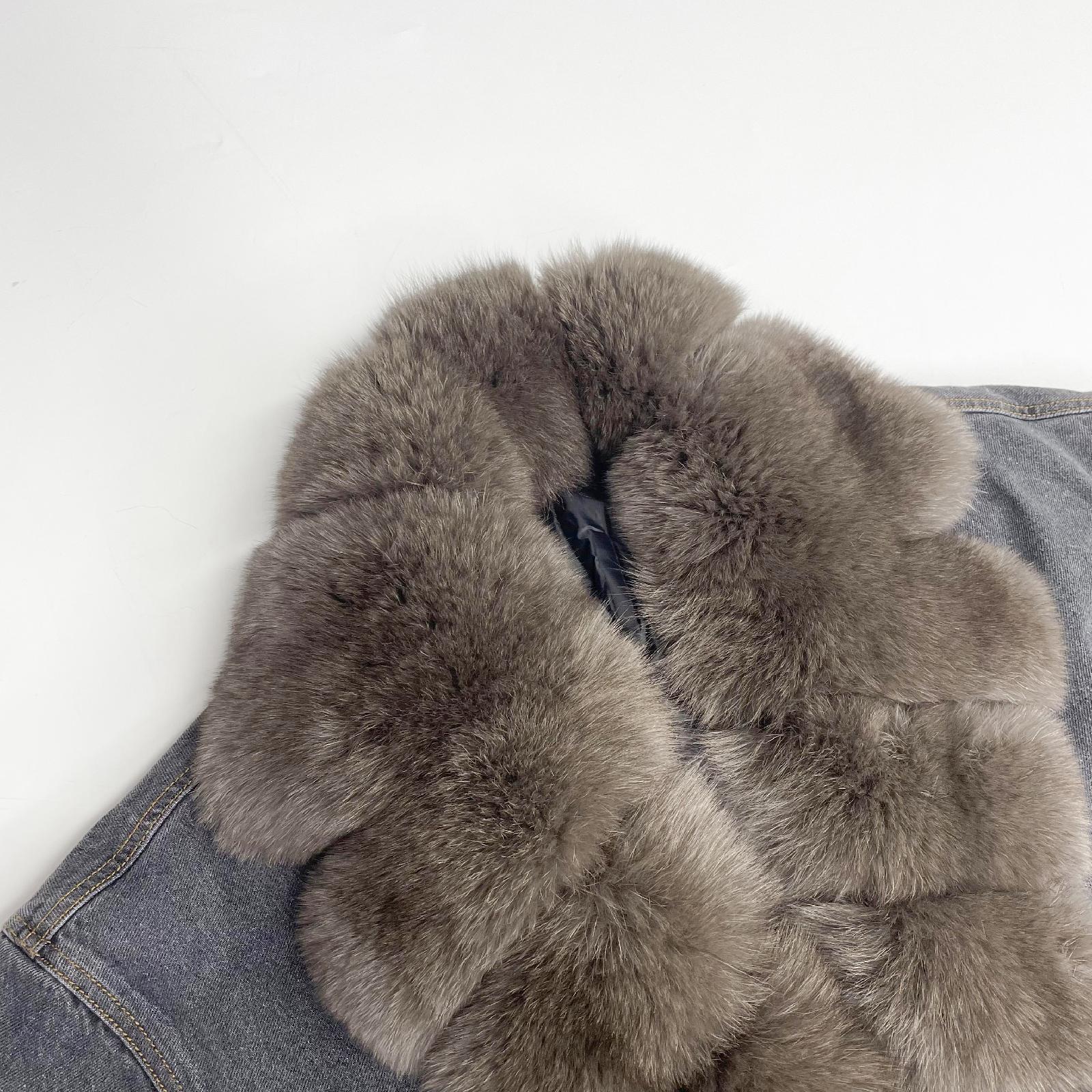 Women's Down Jacket With Real Large Fox Fur Collar Luxurious Coat For Winter Fluffy Jacket - Janefur