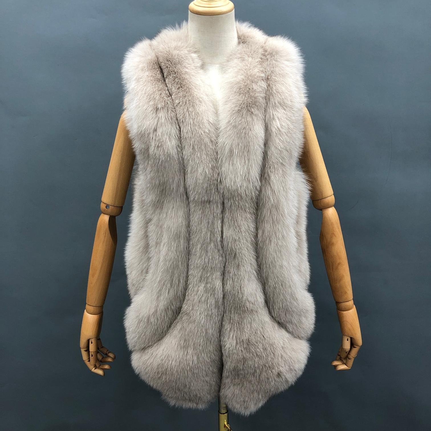 Fashionable Women's Winter Casual Style Fox Fur Vest - Janefur