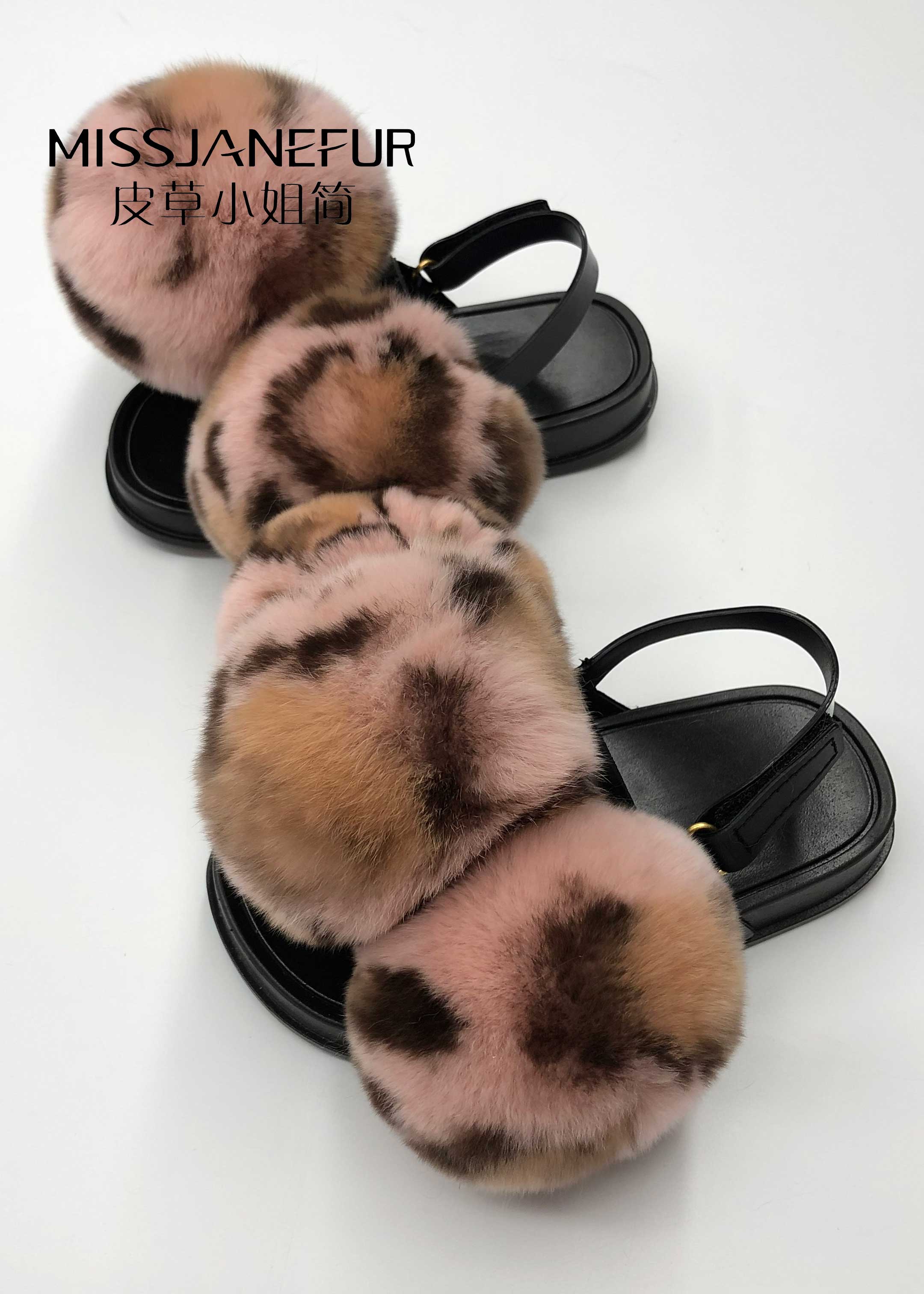 Missjanefur Kids Summer Rabbit Fur Shoes - Janefur