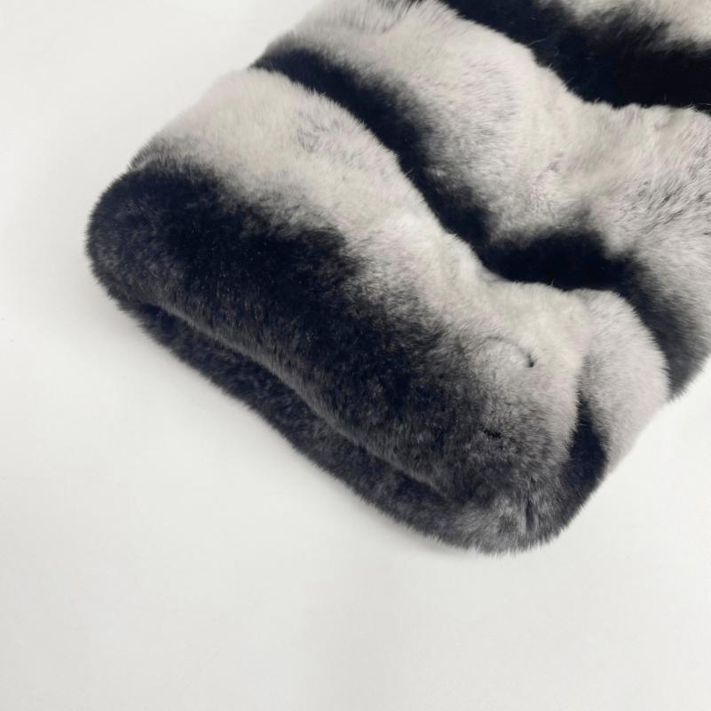 Men's Matching Color Large Fur Collar Rabbit Fur Coat - Janefur