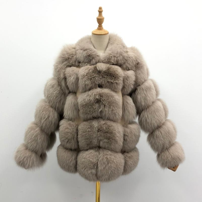 Winter Luxury Blue Fox Coat Real Fox Fur Women's Fashion Jacket - Janefur