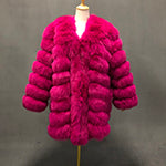 Fashion Autumn And Winter Designer Long Women's Blue Fox Fur Jacket - Janefur