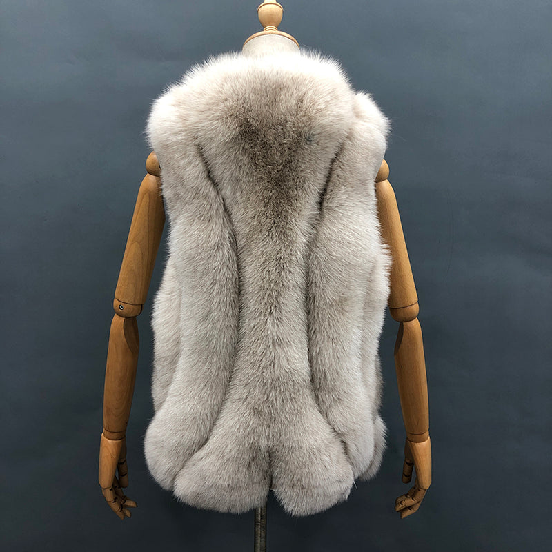 Fashionable Women's Winter Casual Style Fox Fur Vest - Janefur