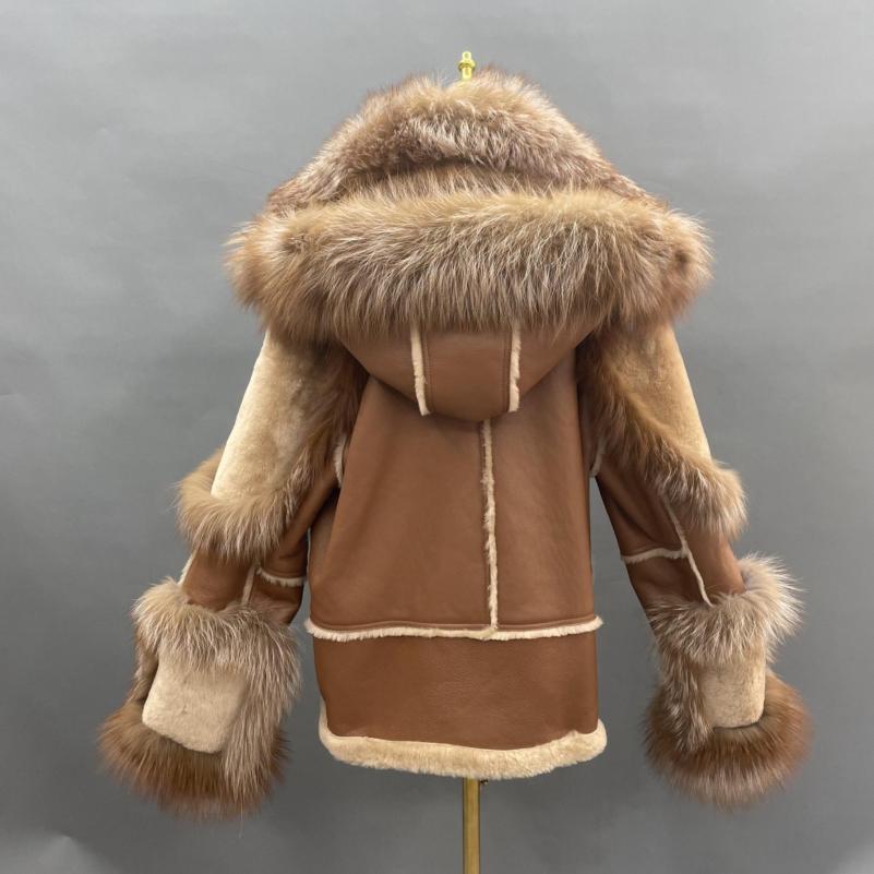 Men's Popular Motorcycle Style Fur Coat With Detachable Collar - Janefur