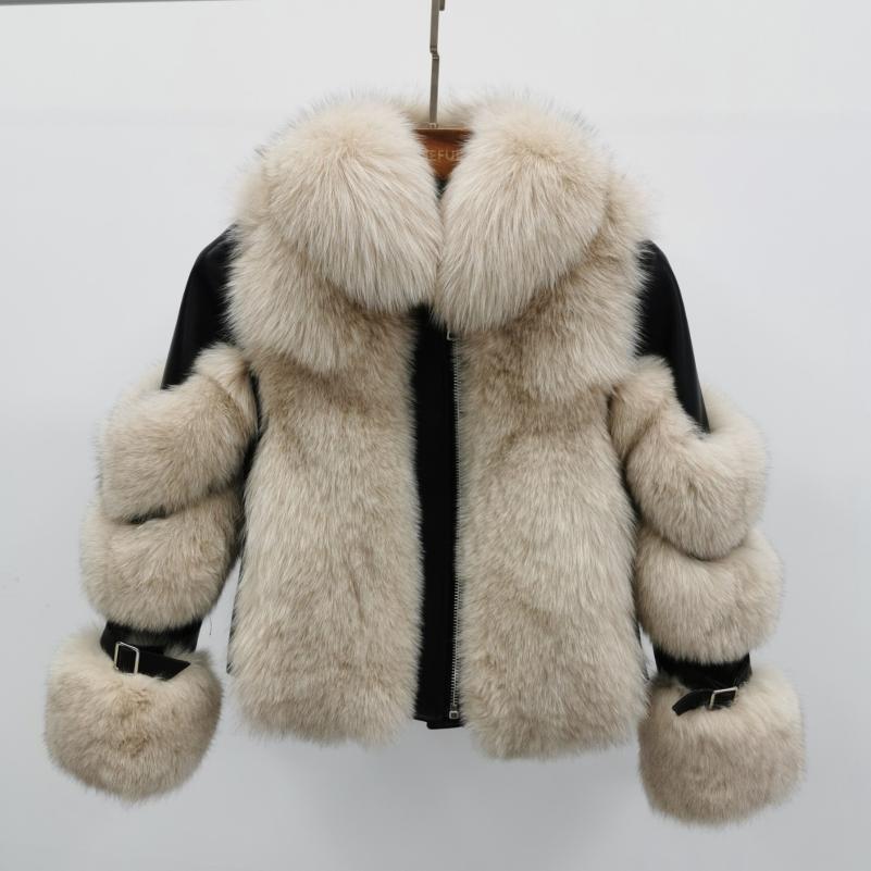 Winter Thick Warm Real Fox Fur Coat Female - Janefur