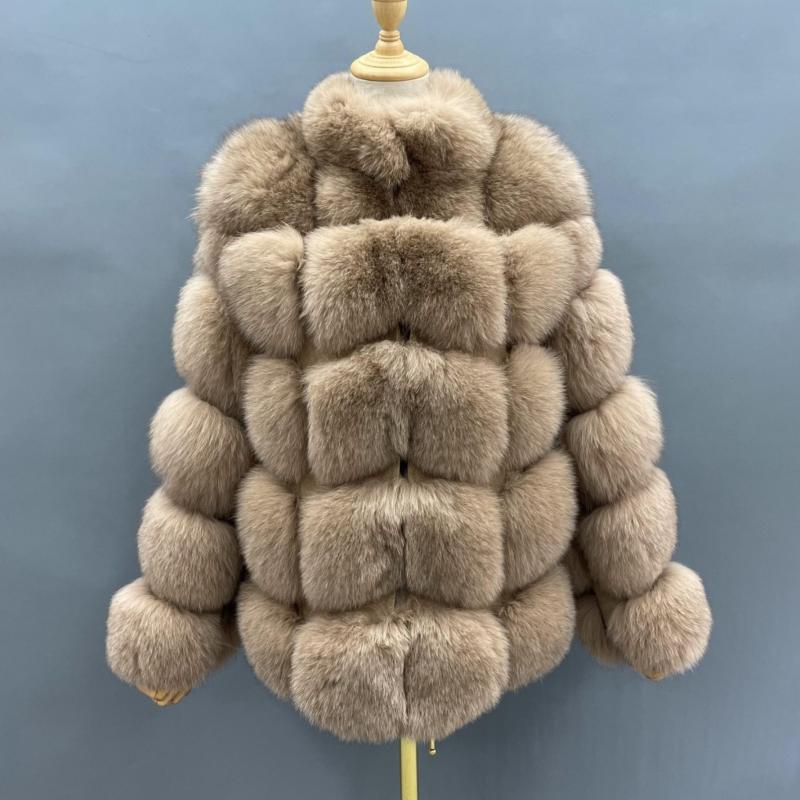 Winter Luxury Blue Fox Coat Real Fox Fur Women's Fashion Jacket - Janefur