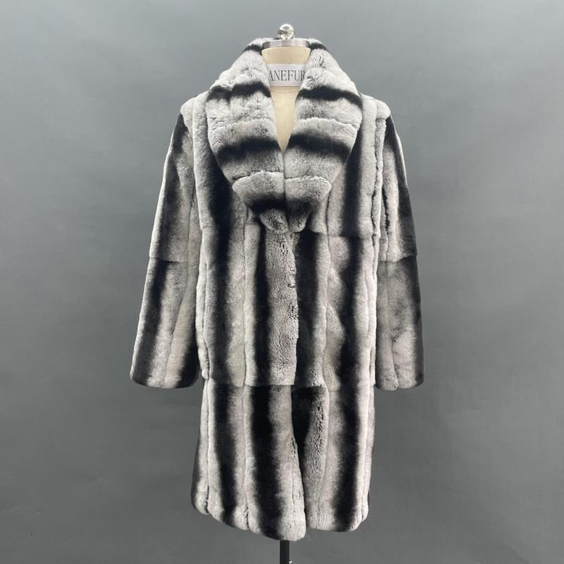 Men's Coat with a Shawl Collar Made of Rabbit Fur - Janefur
