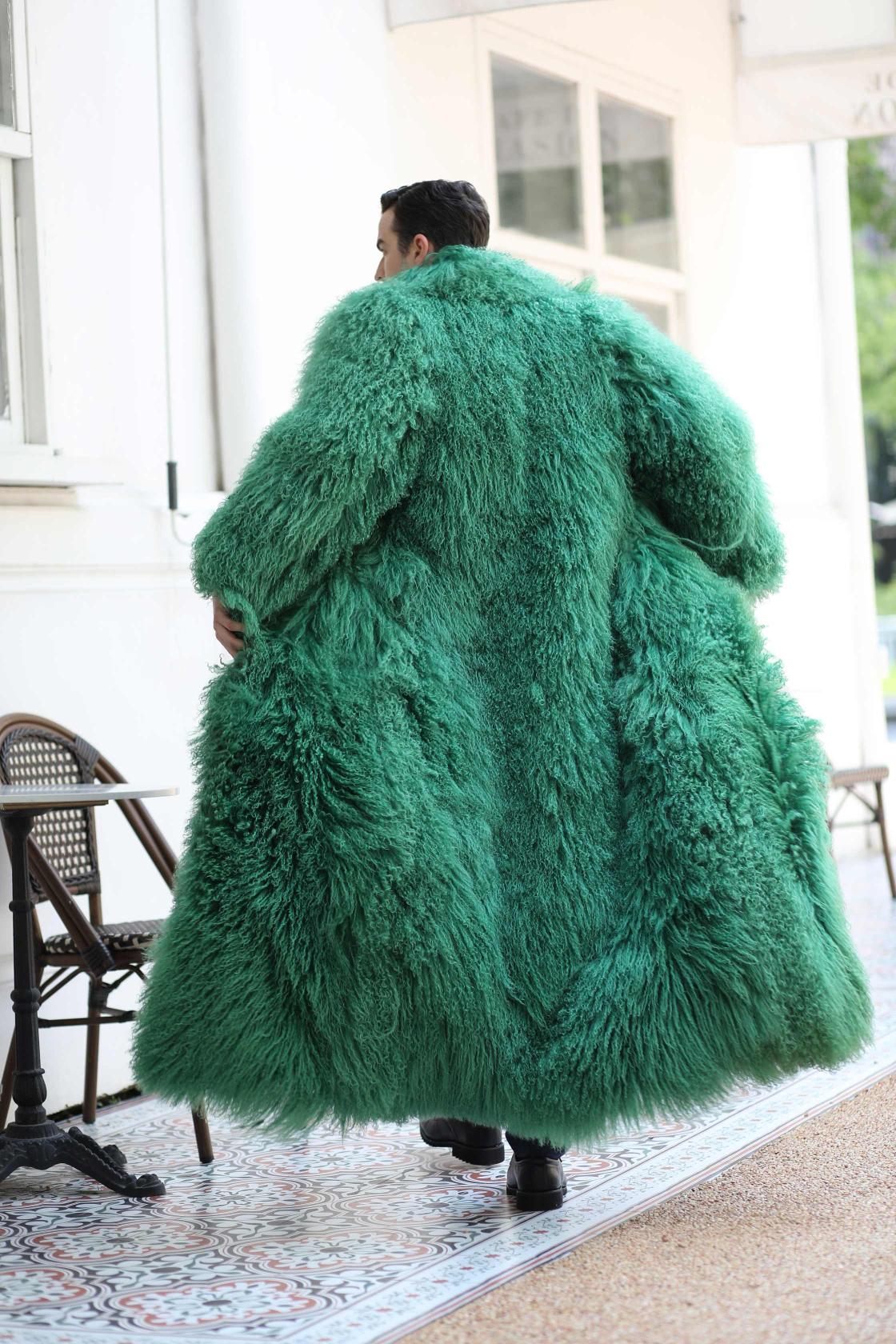 Men's Long Beach Wool Winter Coat - Janefur