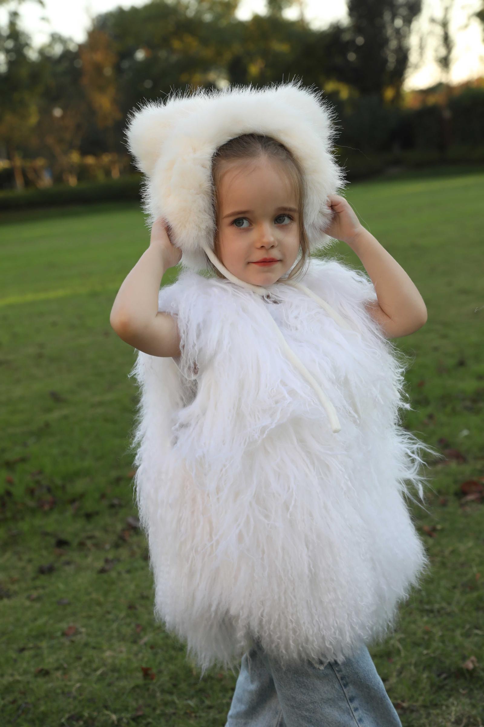 Kids Bear Ears Winter Faux Fur Hat - Janefur