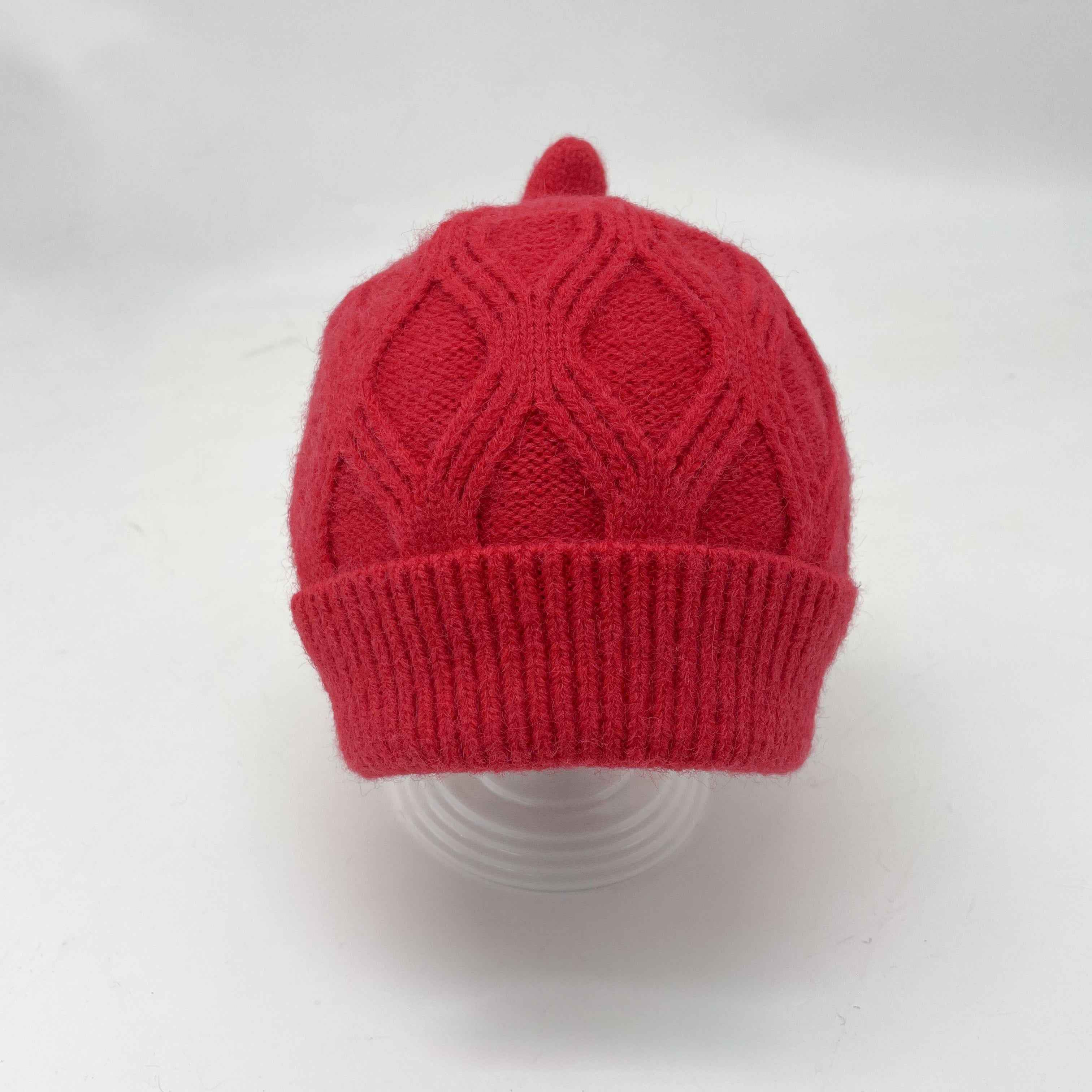 Baby Cable Knit Beanie Hat with Pointed Top – Soft Warm Winter Hat for Infants, Cute & Cozy Baby Cap 3#Bright Red Baby a18 b34-62