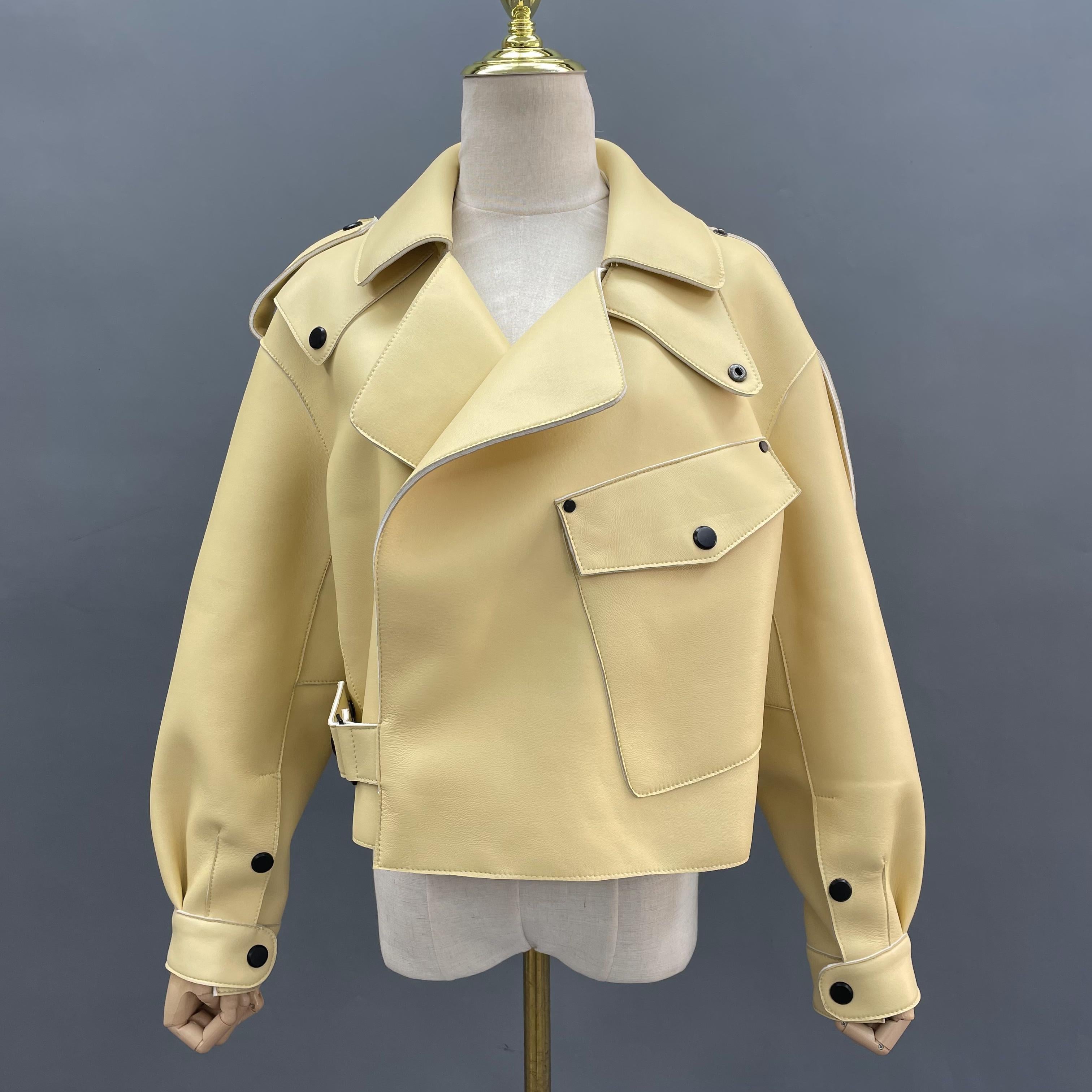 New Vertical Insert Pocket Leather Jacket - Janefur