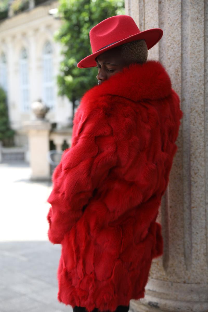 Men's Trench Coat Winter Plus Custom Size Fox Fur Jacket - Janefur