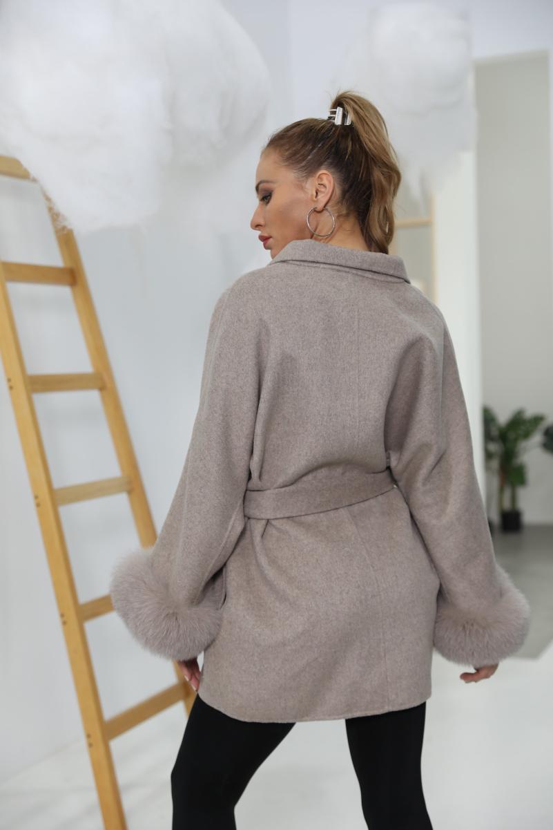 Women's Loose-Fitting Short Cashmere Jacket - Janefur