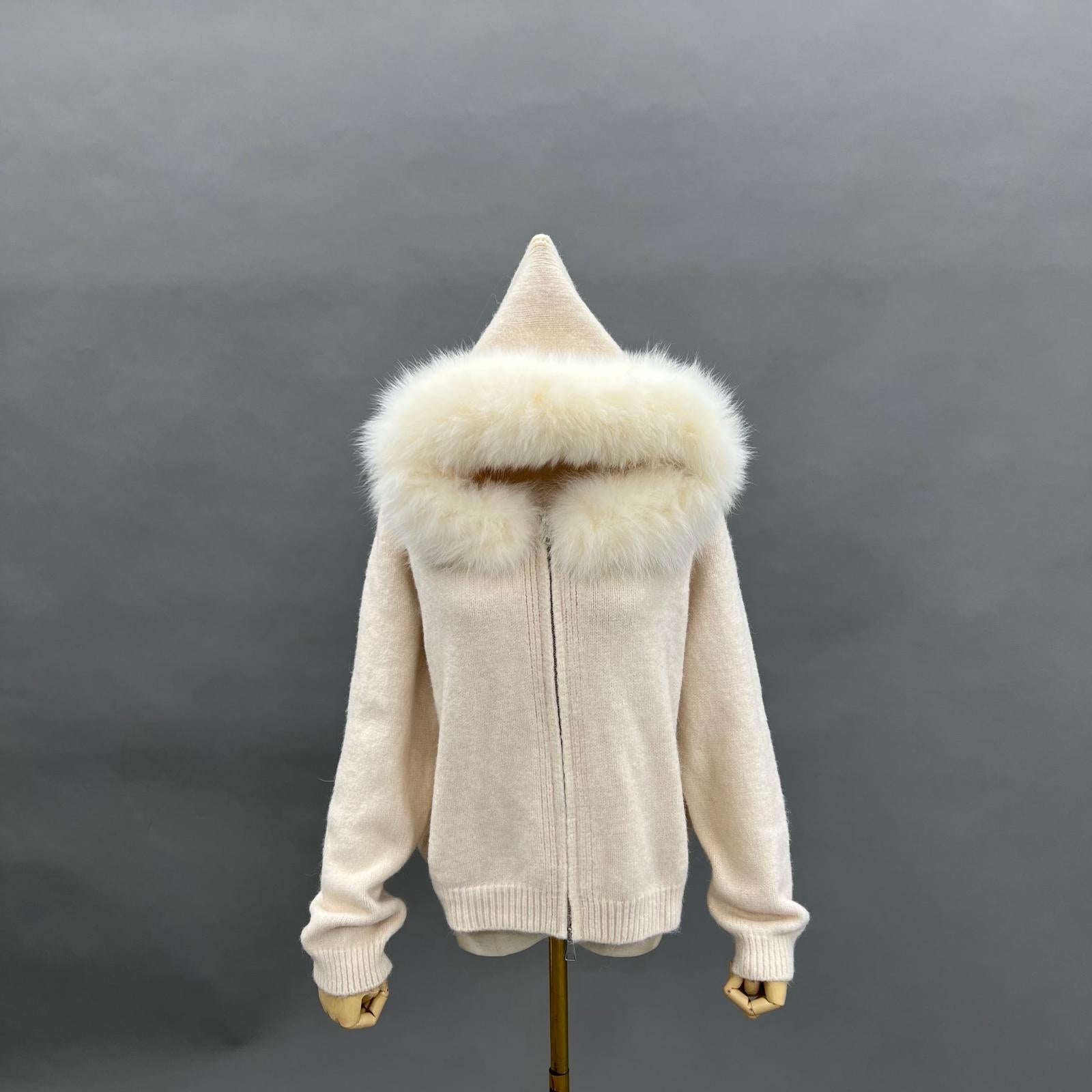 Knitted Hooded Zipper Sweatshirt Women's Trendy Sweater - Janefur